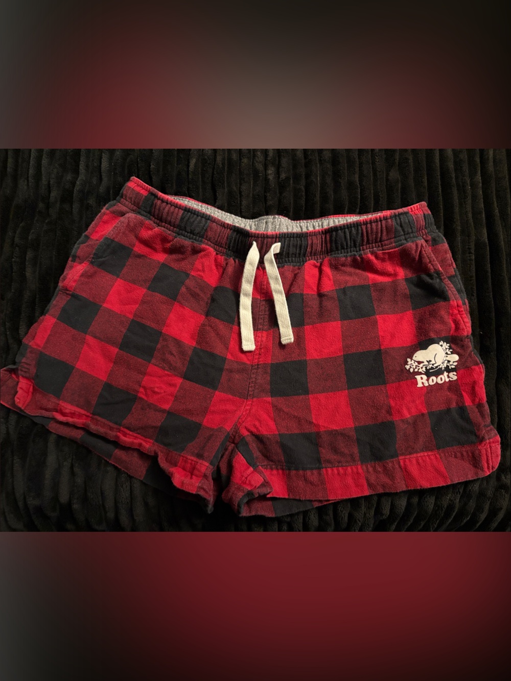 Roots Red and Black pyjama shorts